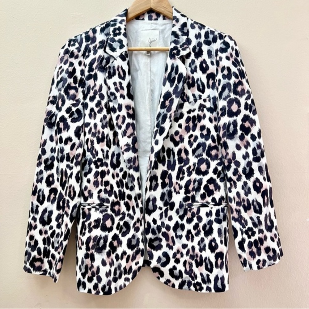 Joie Leopard Linen Blazer Jacket